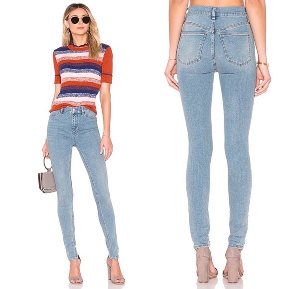 Free People Hi-Rise Light Wash Skinny Jean Jegging